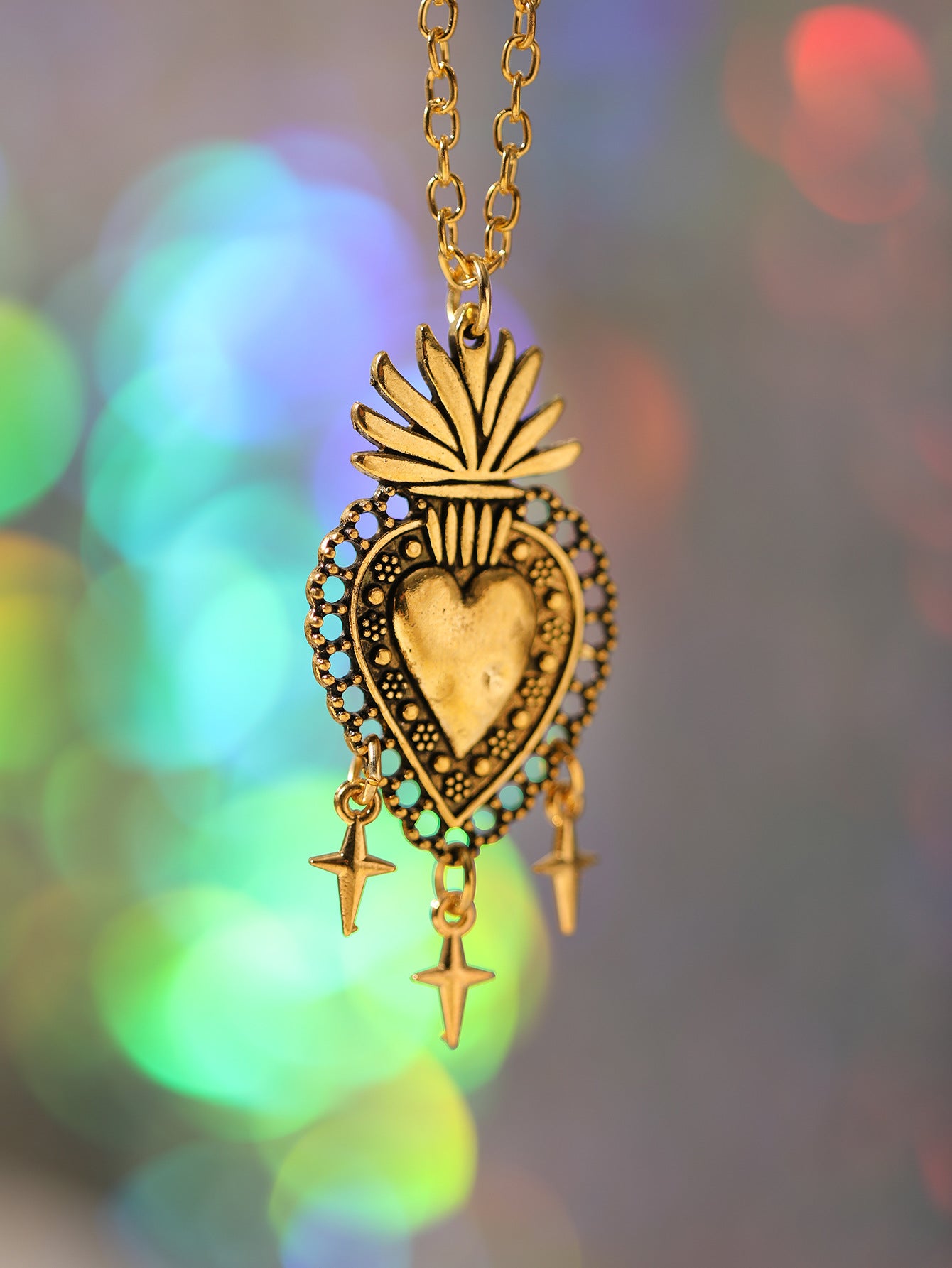 Dark Gothic Fashion Sacred Heart Star Rings
