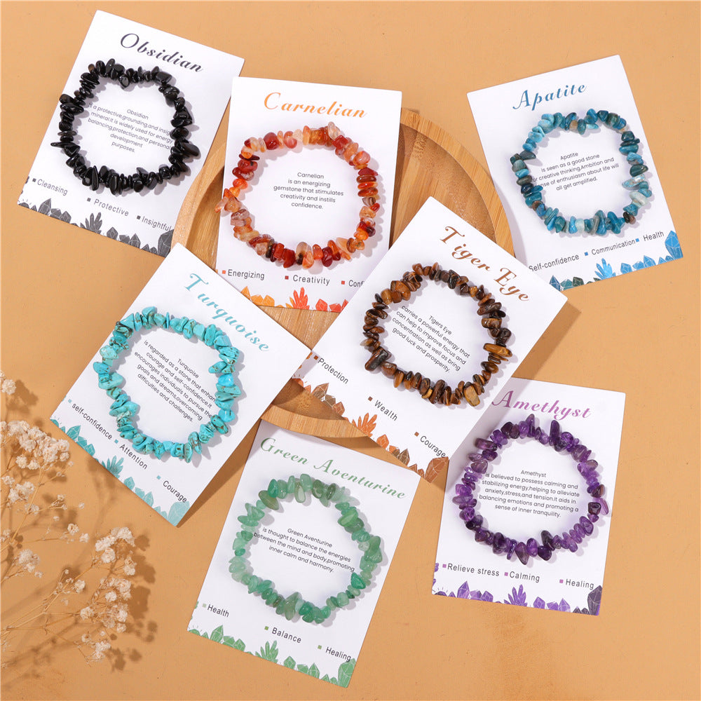 Women's Natural Stone Chain Simple Cute Color Bracelets