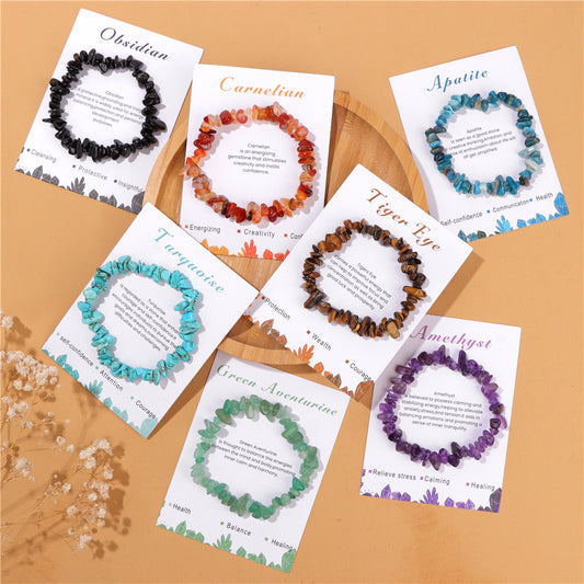 Women's Natural Stone Chain Simple Cute Color Bracelets