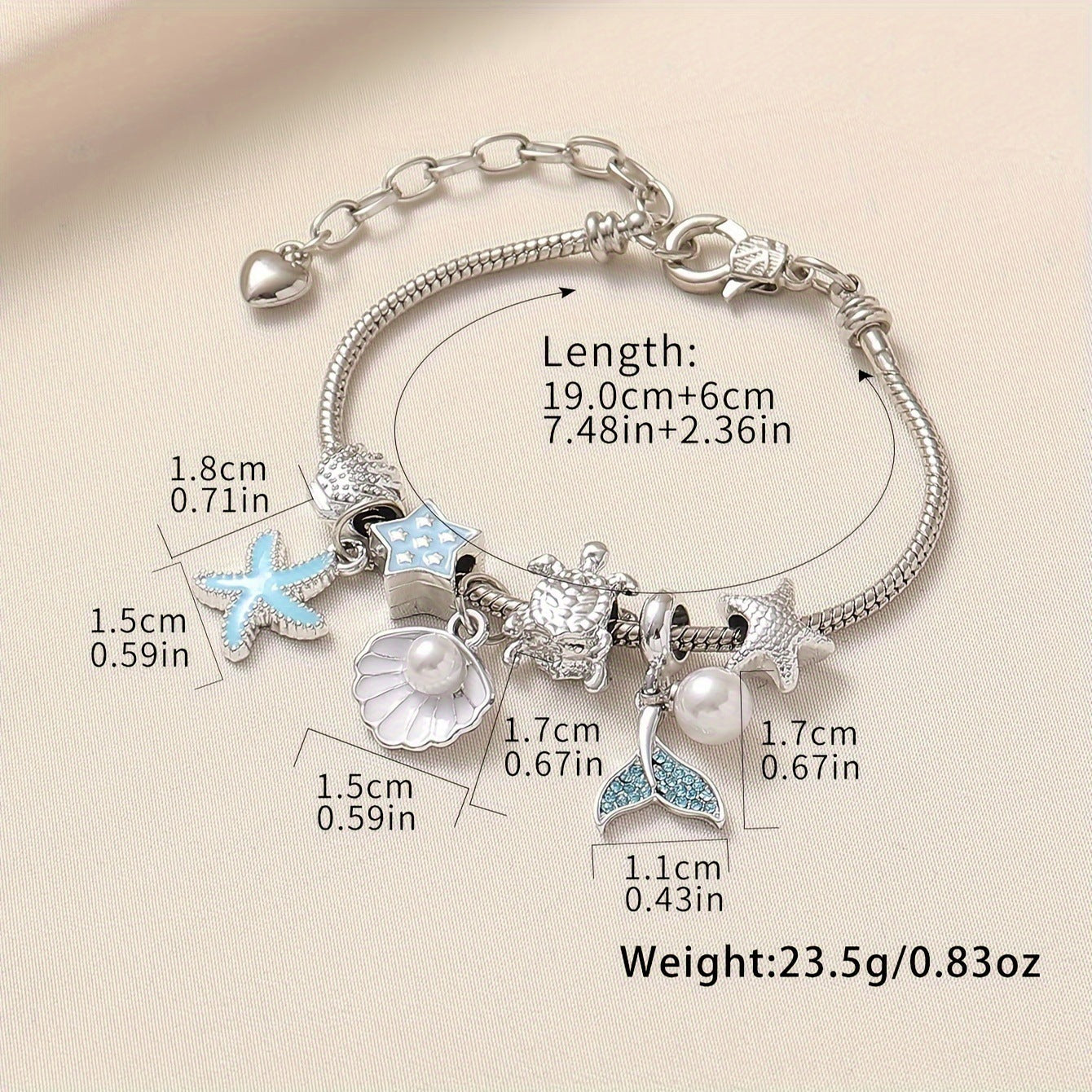 Beaded Ocean Style Cute Painting Oil Starfish Bracelet