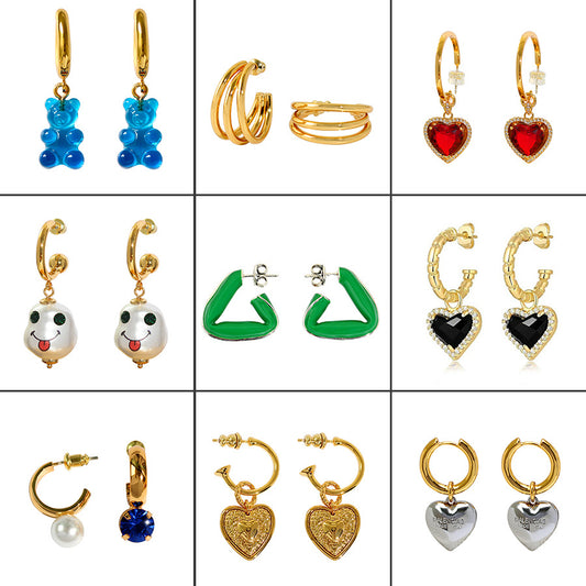 Women's French Simple Vintage Gold-plated Pearl Heart-shaped Rings