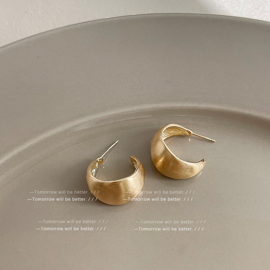 Matte Texture Geometric Female Niche Fashion Earrings