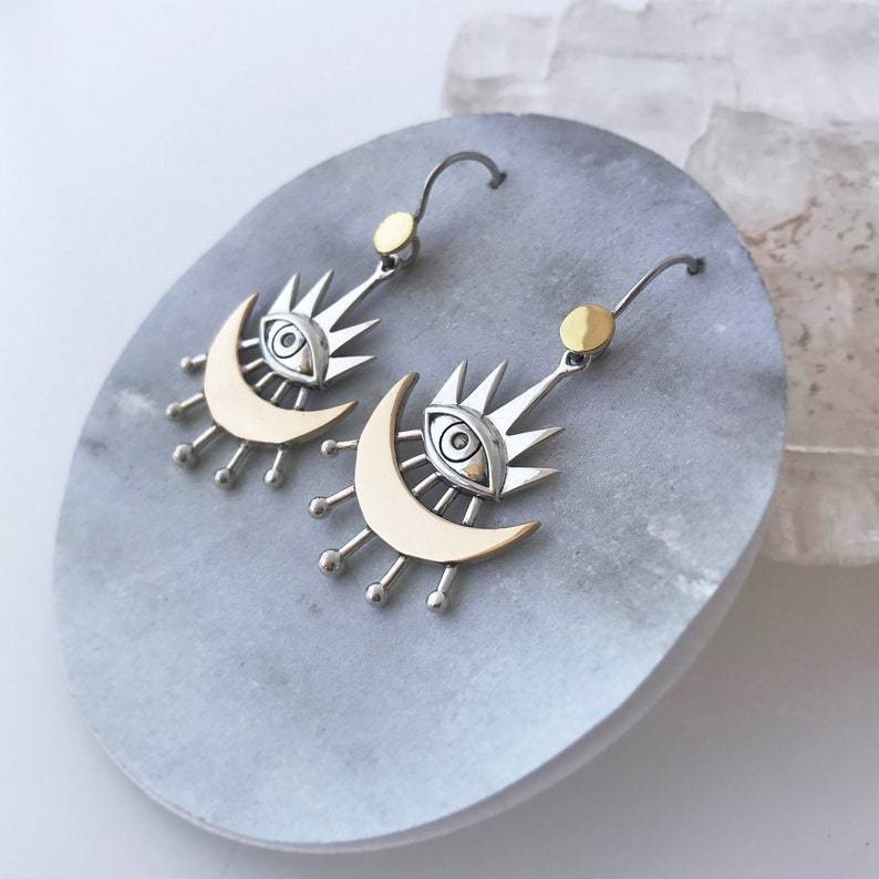 Women's Exaggerated Personalized Sun Moon Trendy Trend Earrings