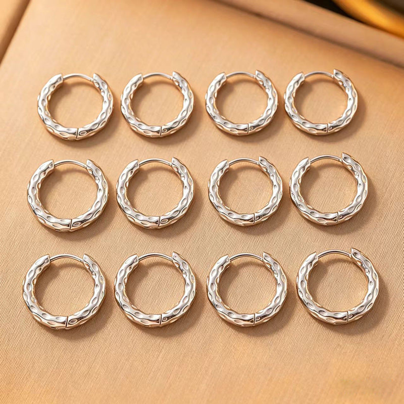 Titanium Steel Round Ear Clip Fashion Unisex Stainless Batch Earrings