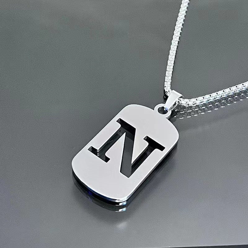 English Letter Titanium Steel Male Female Couple Clothing Necklaces