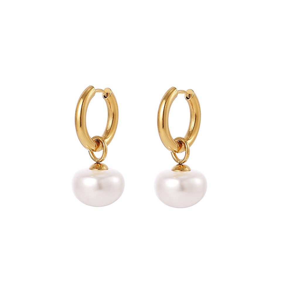 Women's Style Retro Romantic Pearl Gentle Stainless Steel Earrings