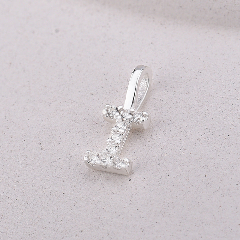 Sier Simple Diamond Letters English Personalized Pendants