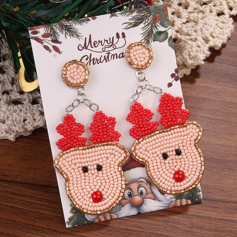 Bead Exaggerated Personalized Handmade Beaded Ethnic Earrings
