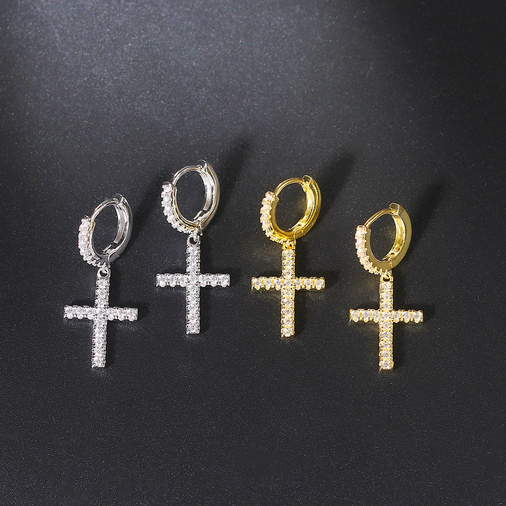 Copper Inlaid Zircon Gold Plated Ear Clip Hip Rings