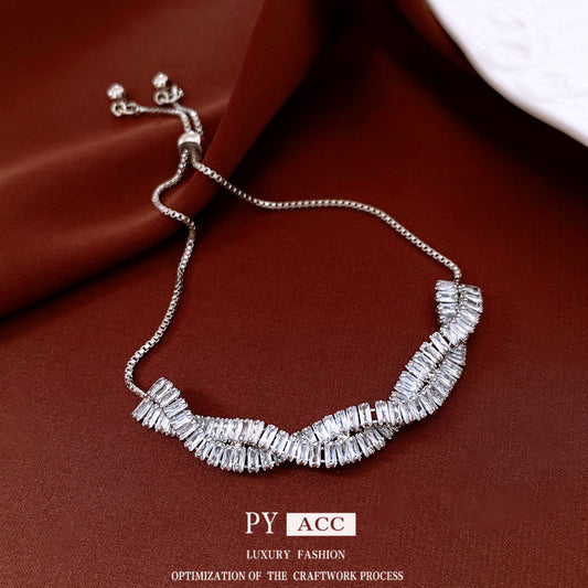 Zircon Twist Twisted Adjustable Simple Fashion Temperament Personalized Bracelet