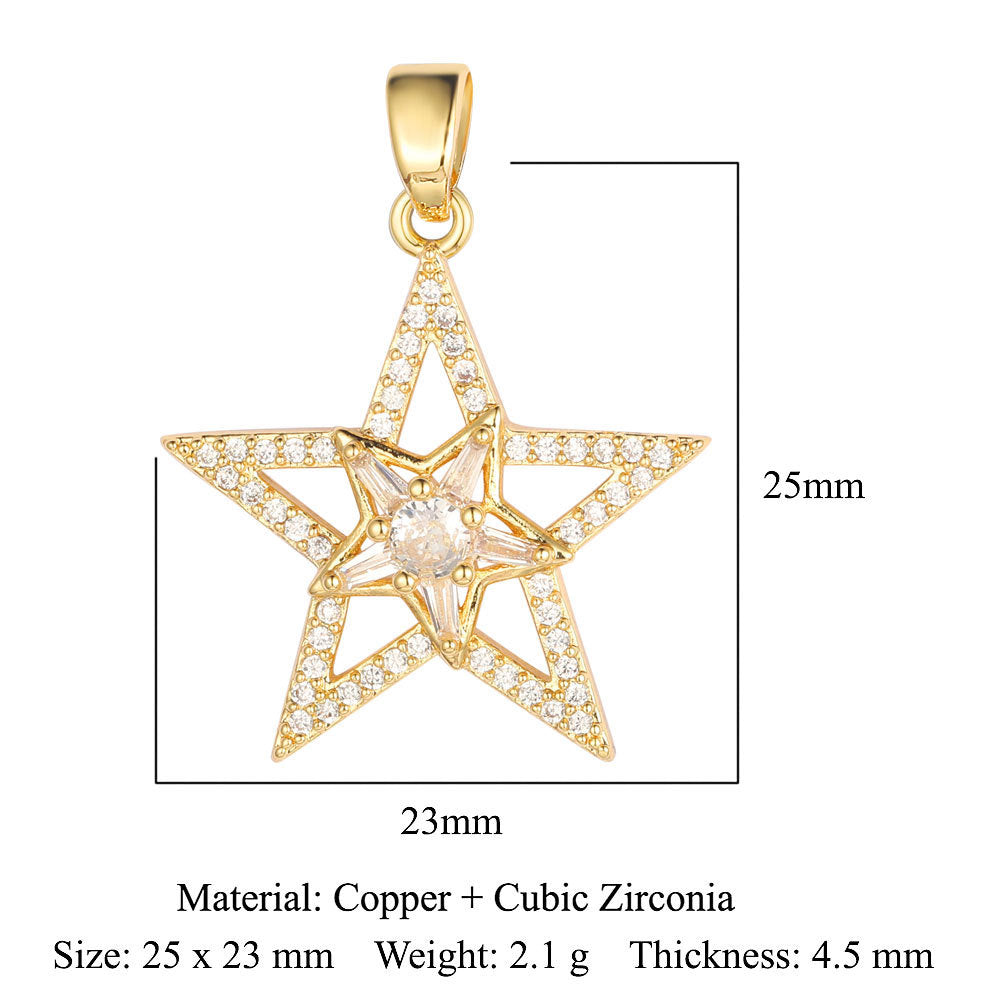 Color Zirconium Copper Micro Inlay Ornament Pendants