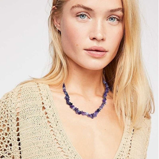 Gravel Style Neck Chain Bohemian Agate Necklaces