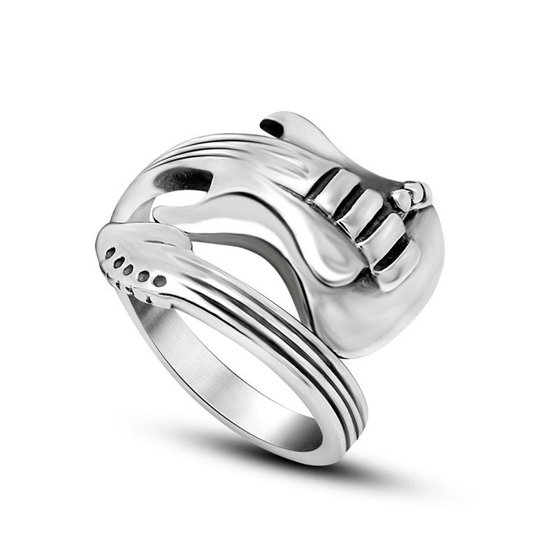 Open-end Personality Rock Music Guitar Retro Ring