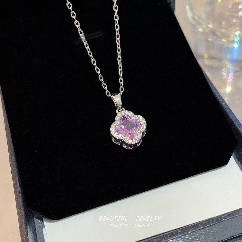 Women's Minority Simple Fashionable Elegant Zircon Clavicle Chain Titanium Steel Accessory Necklace