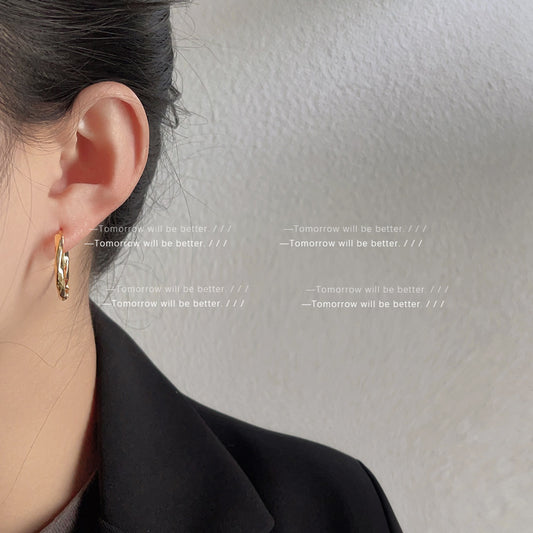 Women's Simple Ear Clip Niche Temperament Frosty Earrings