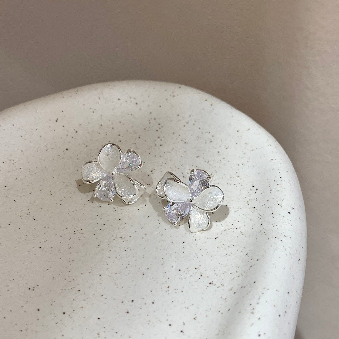 Women's Star Drip Glazed Flower High-grade Super Flash Graceful Stud Earrings