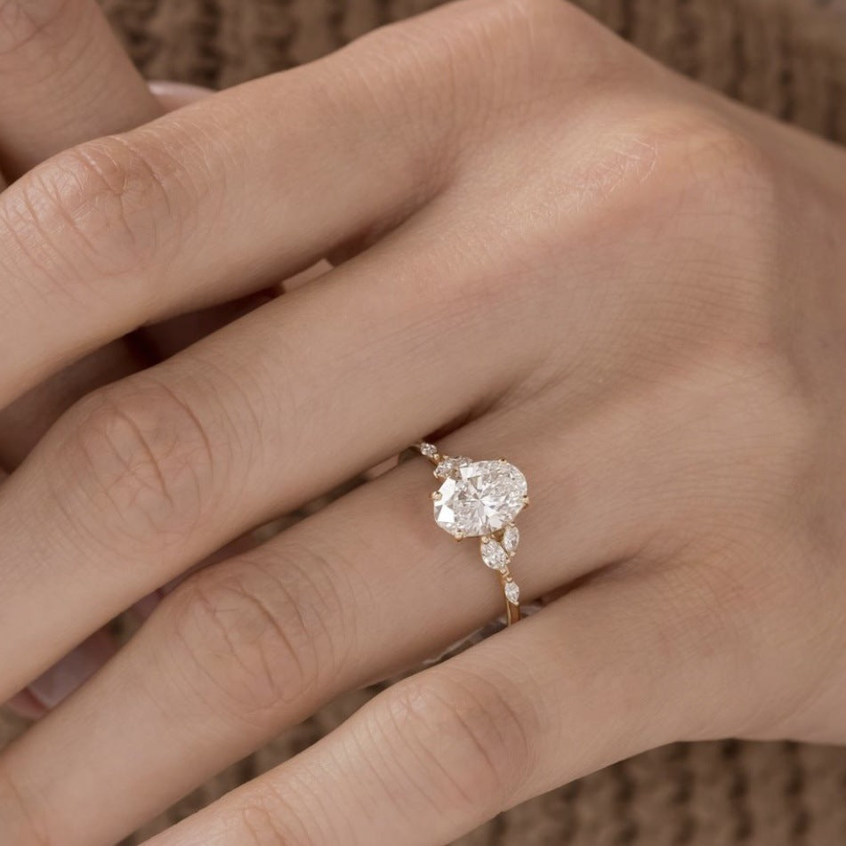 Egg-shaped Fashion Carat Shiny Marriage Engagement Rings