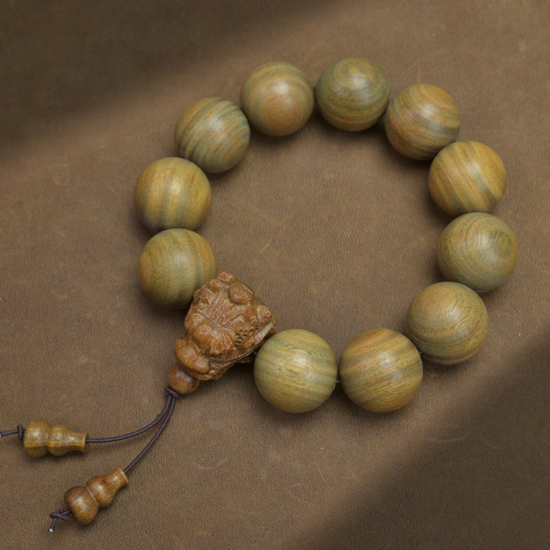 Natural Argentina Green Sandalwood Buddha Beads Ethnic Retro Couple Bracelet