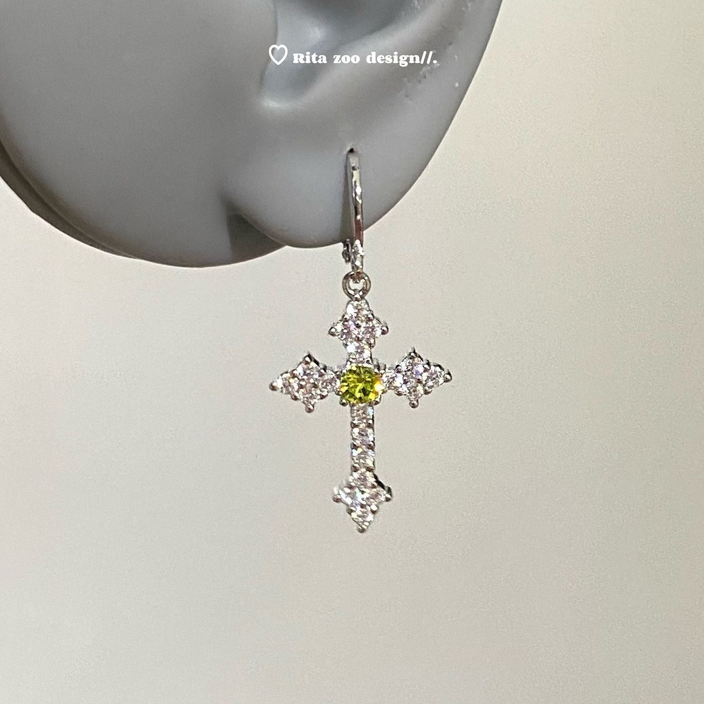 Women's Sparkling Full Rhinestone Cross Clip Niche Temperament Design Rings