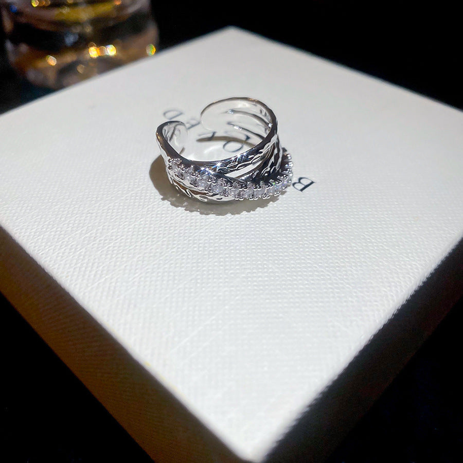 Rose Flower Love Pearl Light Luxury High Sense Ring