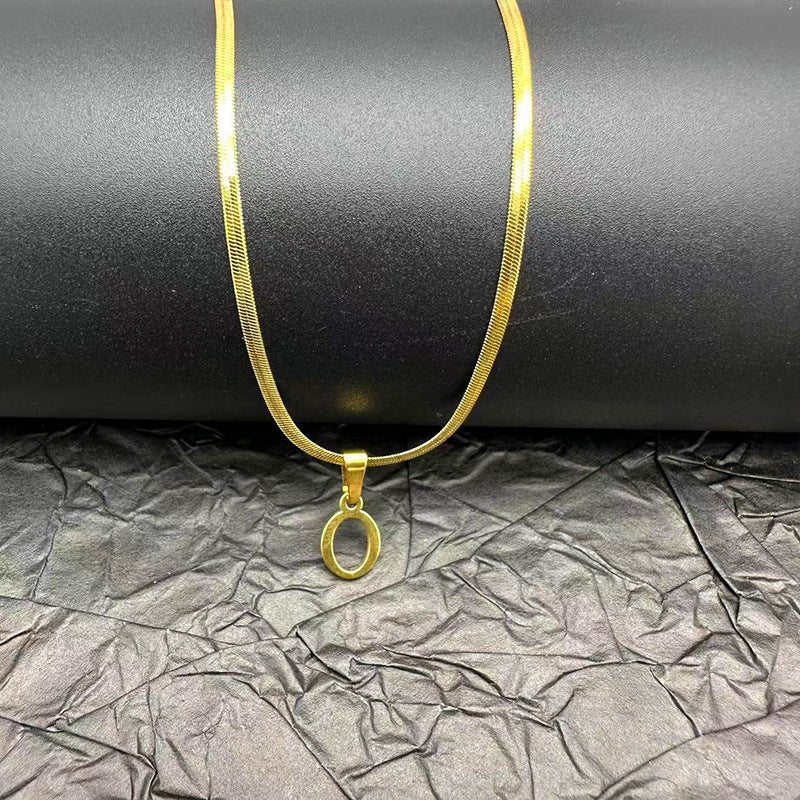 Letter Blade Chain Stainless Steel Material Necklaces