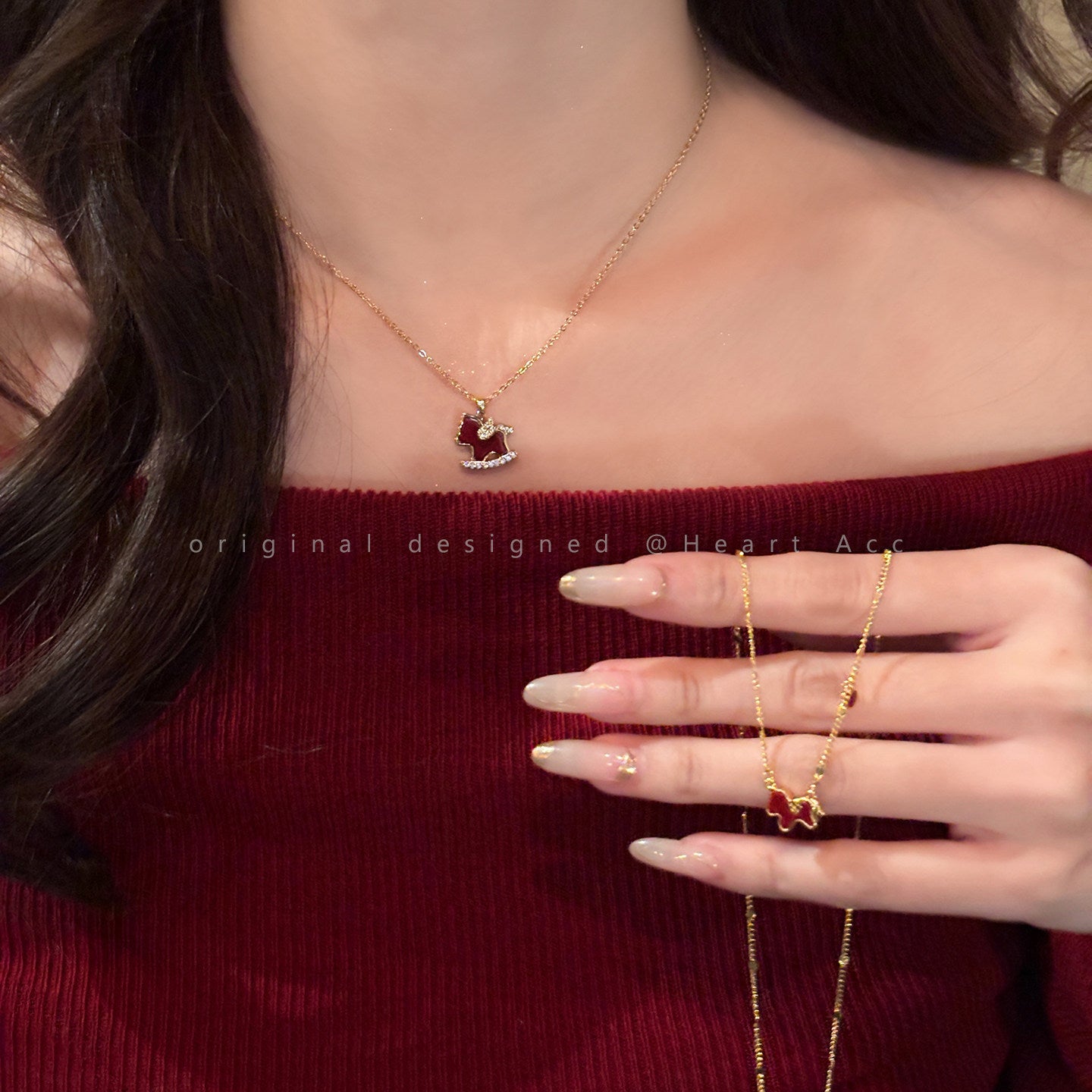 Life Red Heart Clavicle Chain Gifts For Necklace