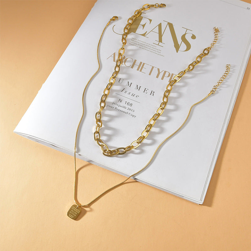 Trendy Letter Tag Temperamental Minority Style Necklaces