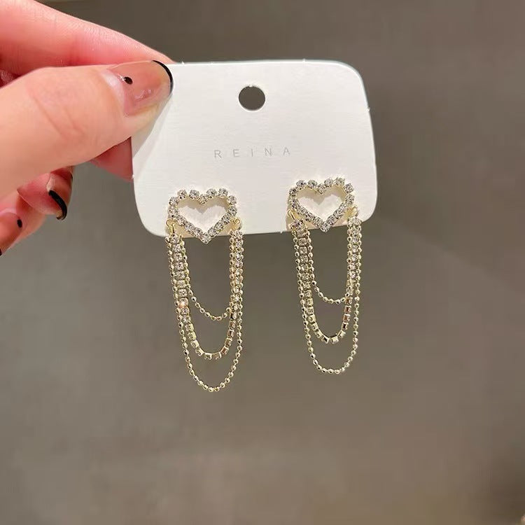 Women's Love Fairy Niche High-grade Light Luxury Tassel Stud Earrings