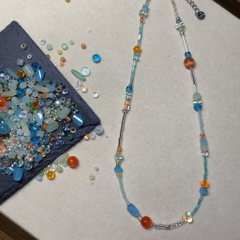 Glaze Beaded Female Cute Apple Czech Beads Necklaces