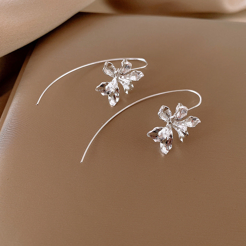 Women's Needle Zircon Bow Water Drop Tassel Simple Fashion Stud Earrings