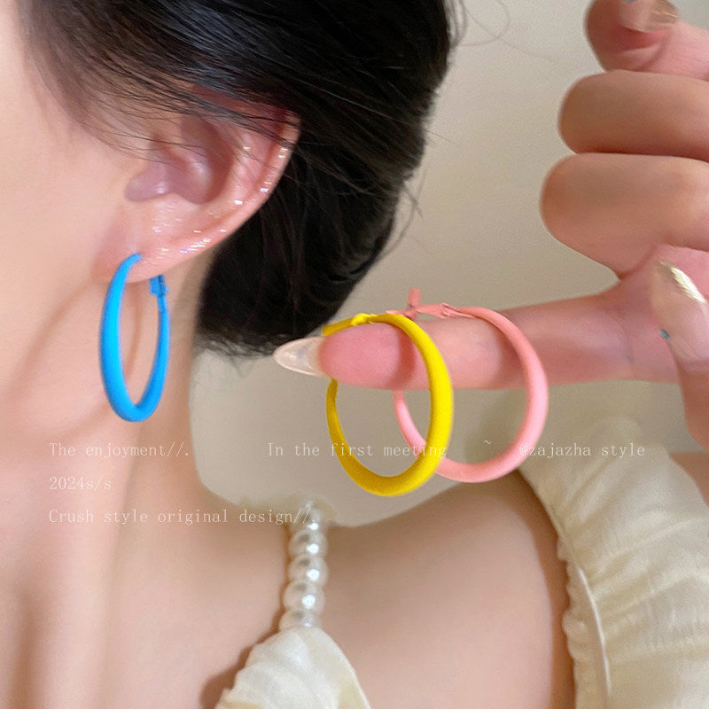 Women's Dopamine Color Ear High-grade Yellow Seaside Vacation Style Earrings