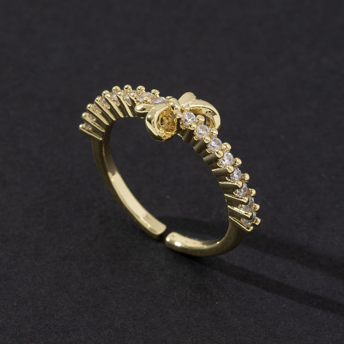 Cute Open Fashion Zircon Female Simple Ring