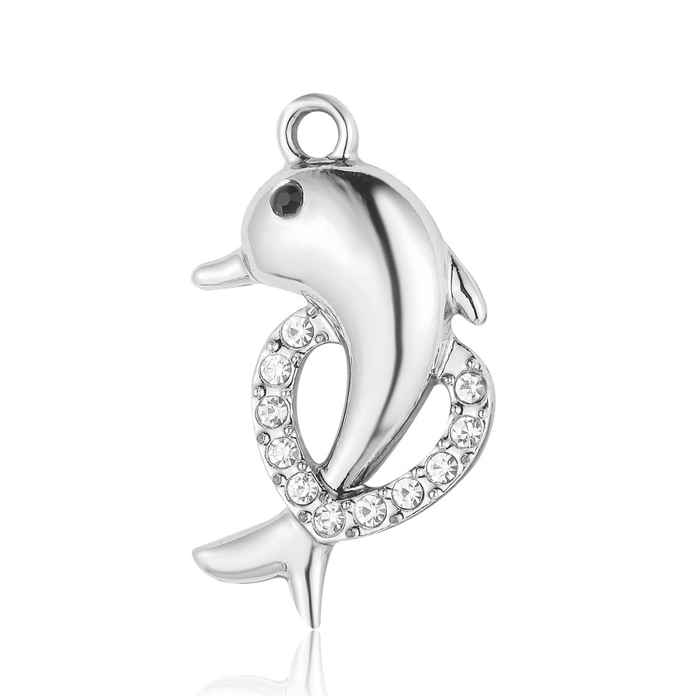 Playing Cards Wings Zinc Alloy Dolphin Pendants