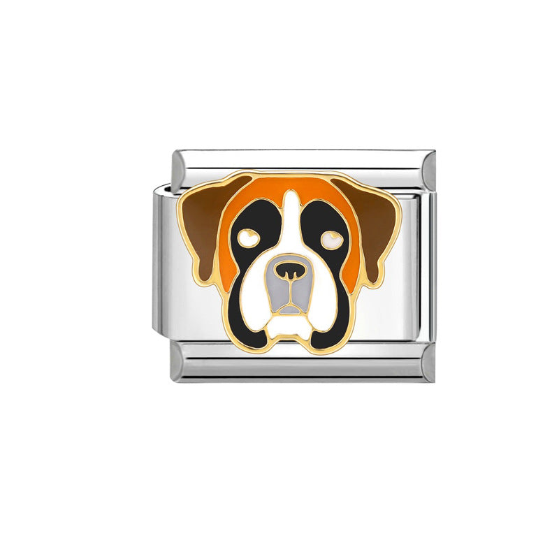 Hot Stainless Steel Italian Module Puppy Pattern Free Bracelet