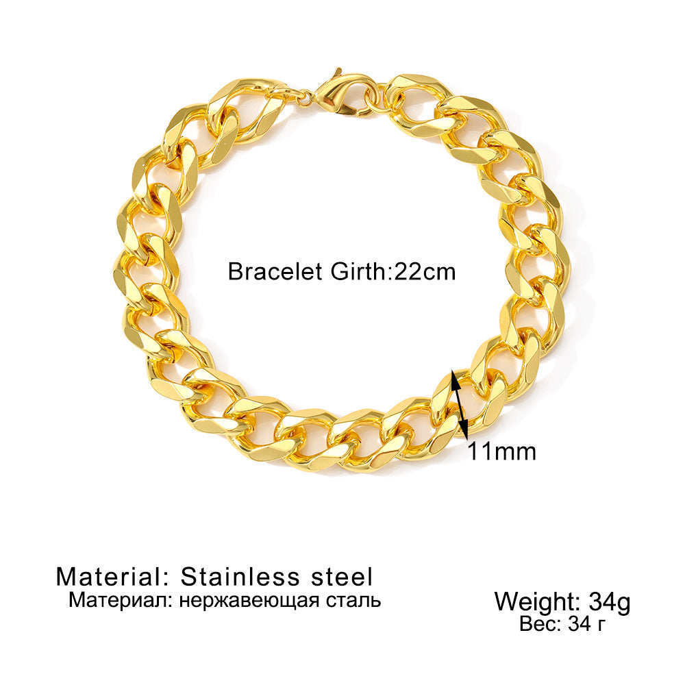 Men's Fashion Stainless Steel American Boys Cuban Link Bracelets