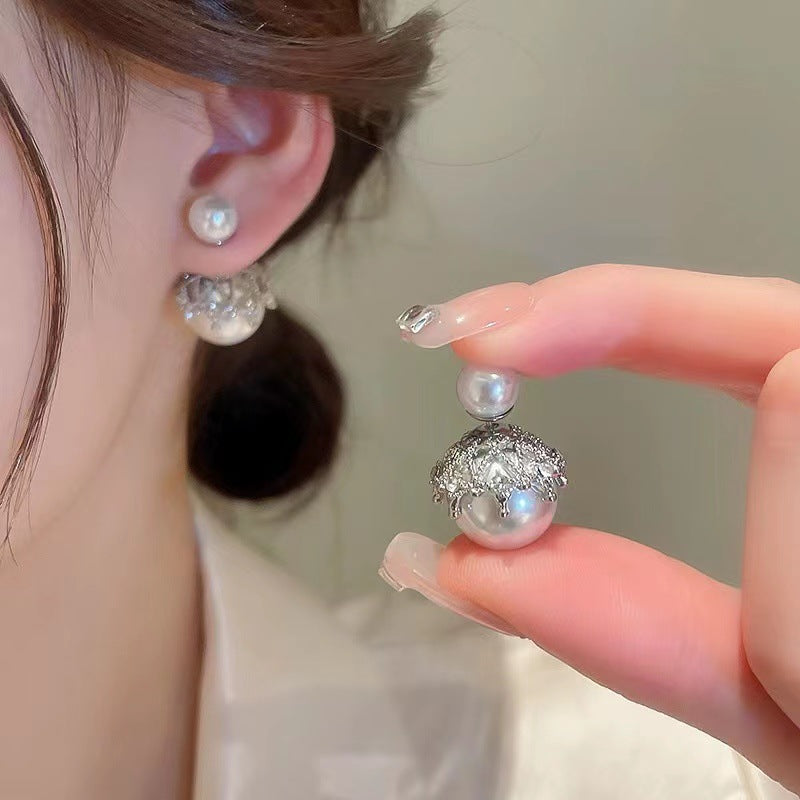 High-grade Retro Baroque Good-looking Pearl Niche Winter Earrings