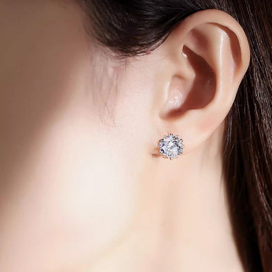 Sterling Sier Snowflake Plated Moissanite Eardrops Earrings