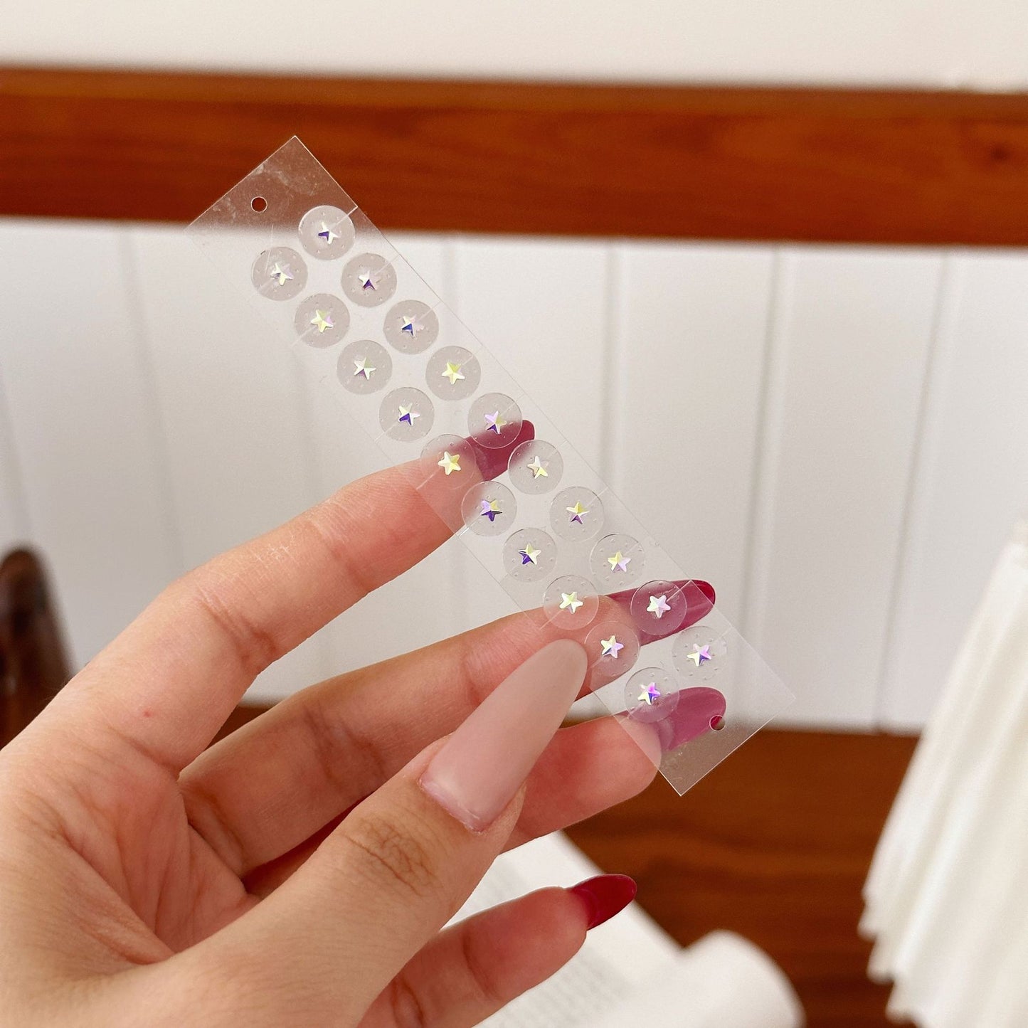 Fashion Auricular Point Sticker Crystal Ear Patch Bead Massage Stress Earrings