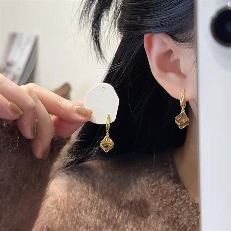 Fashionable Double Layer Hollow Zircon Circle Ear Buckle