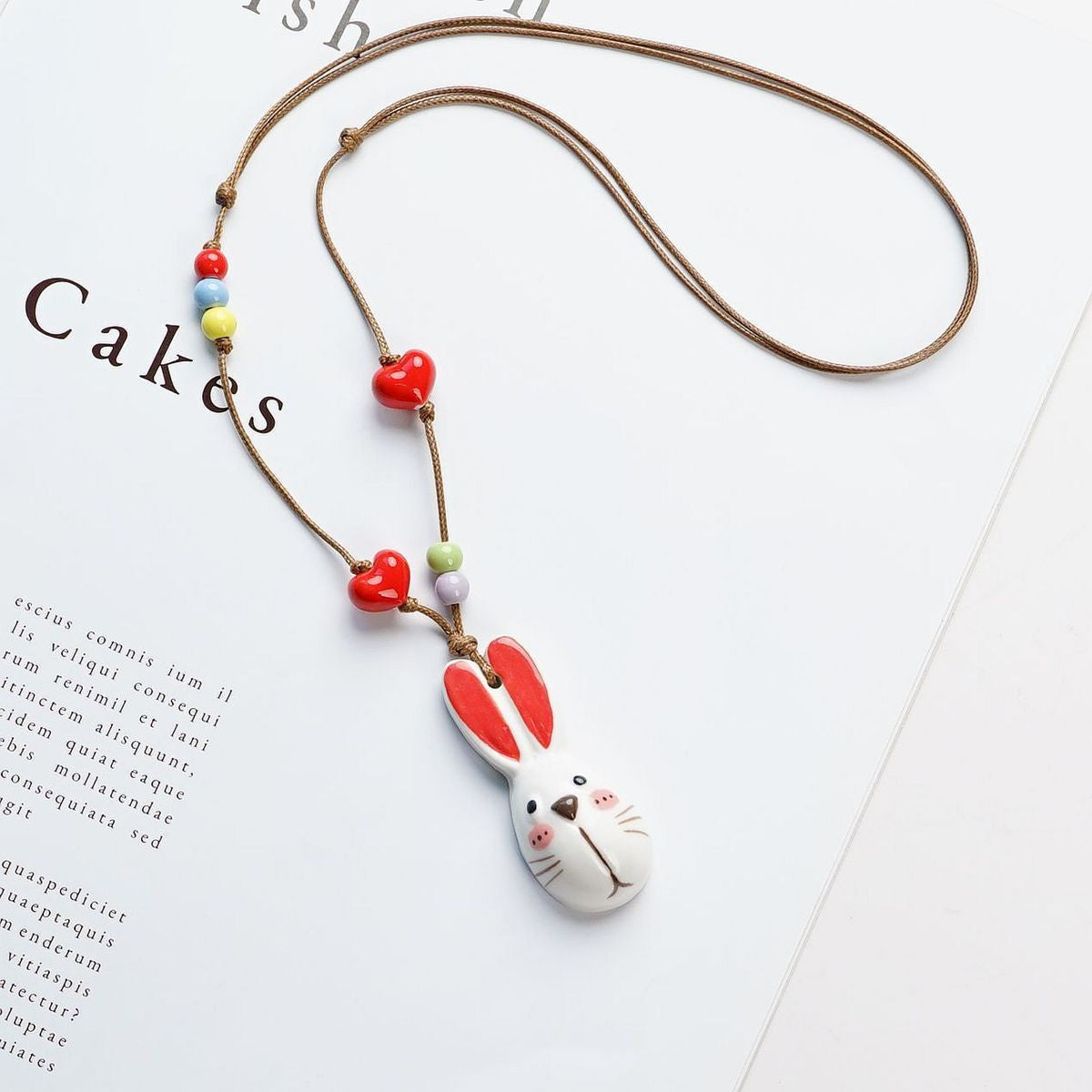 Style Personalized Trendy Ceramic Geometric Colorful Fish Long High-grade Necklace