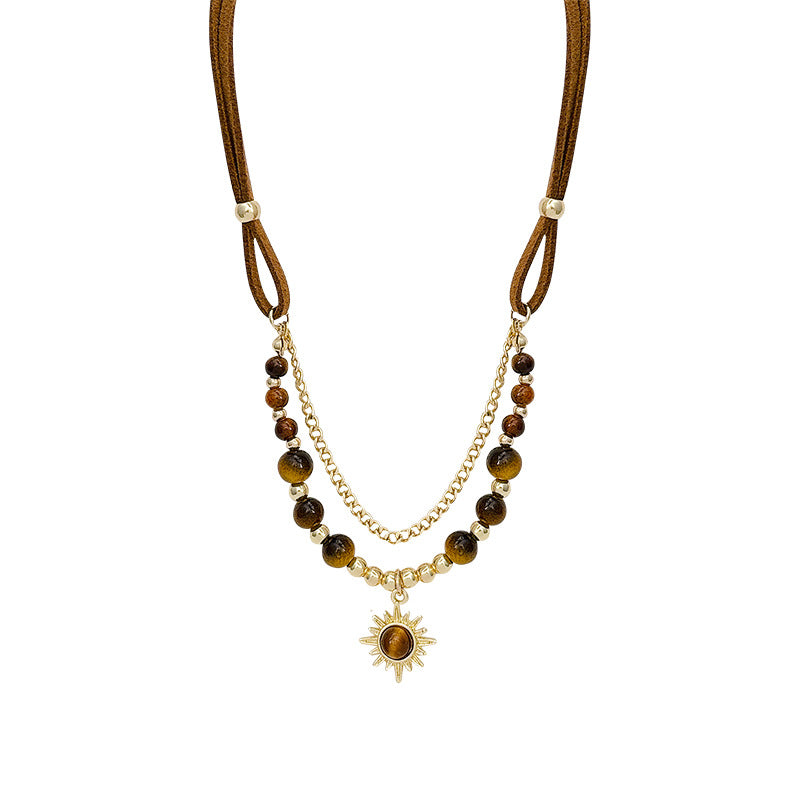 Women's Tiger Eye Sweater Chain High-grade Light Luxury Necklace