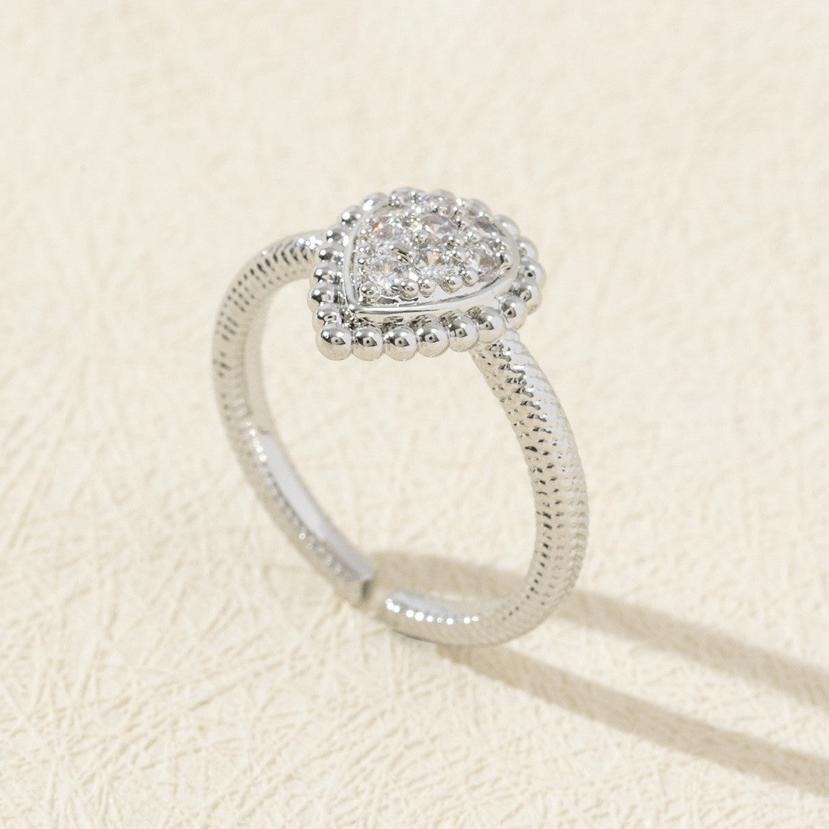 Cute Open Fashion Zircon Female Simple Ring