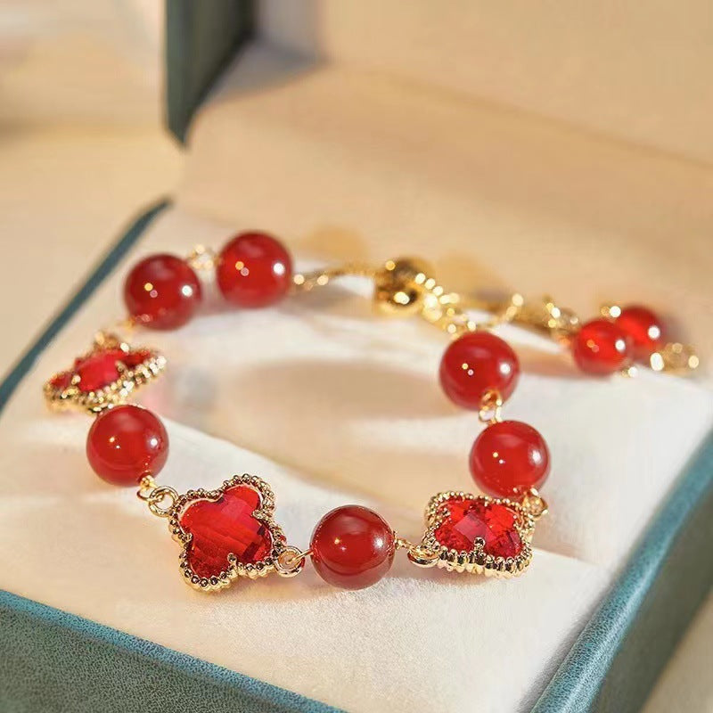Casual Four-leaf Clover Simple Fresh Design Bracelet
