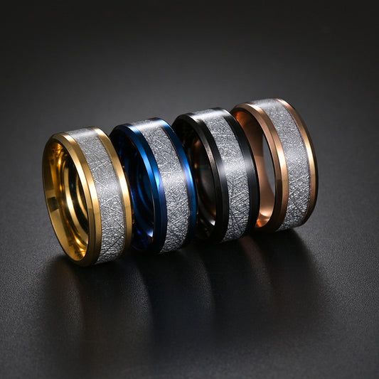 Women's & Men's Silk Personalized Cold Style Titanium Steel Rings