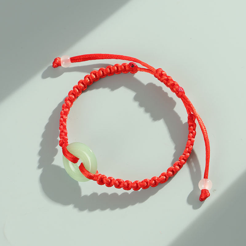 Women's & Men's Jade Peace Buckle Hand-woven Couple Stall Hand Bracelets