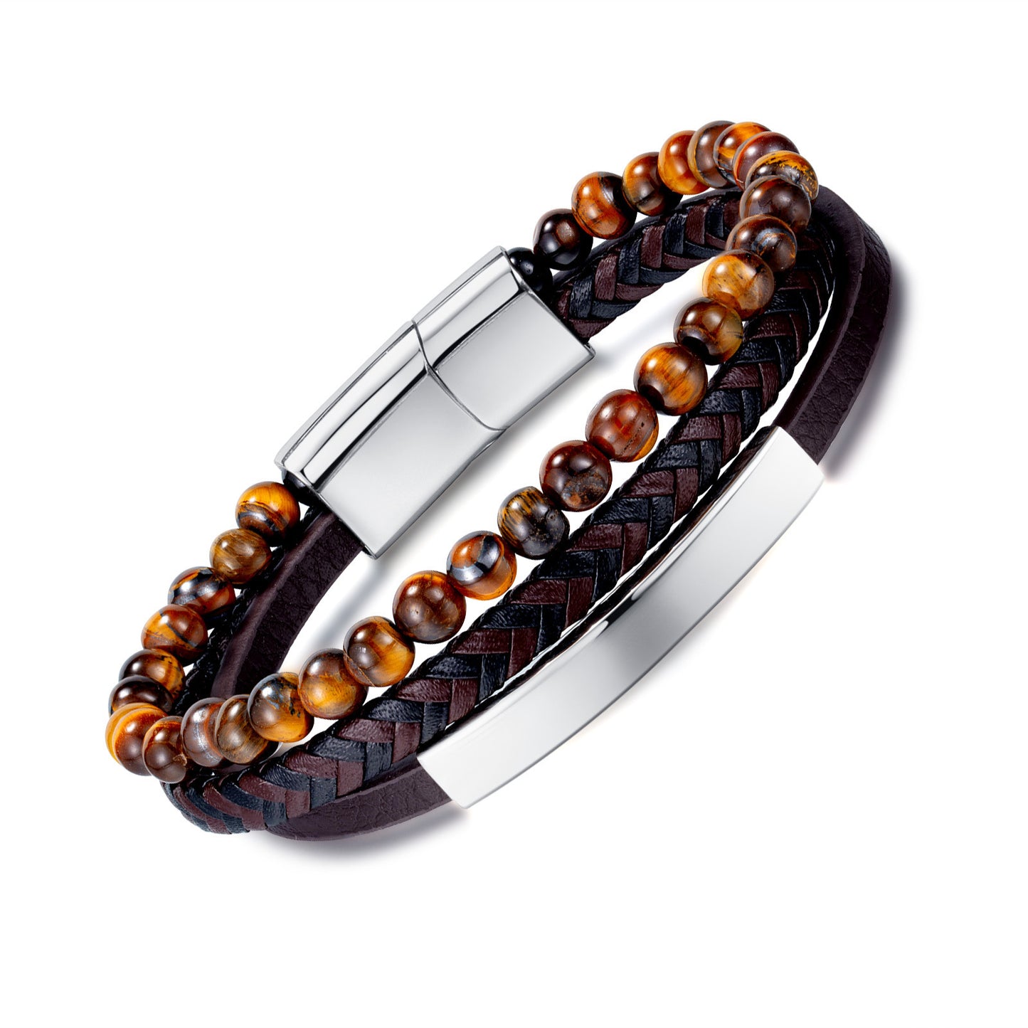 Men's Ornament Street Tiger Eye Beaded Stone Bracelets