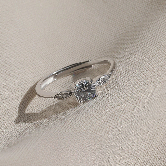 Women's Diamond Zircon Flash Simple High-grade Light Ring