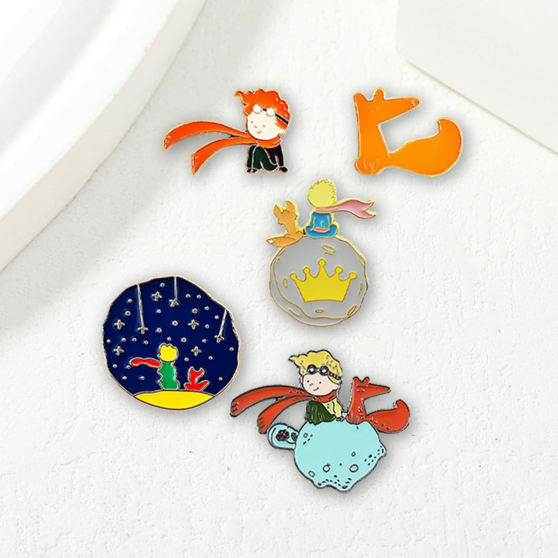 Little Prince Fox Cute Badge Personality Brooches
