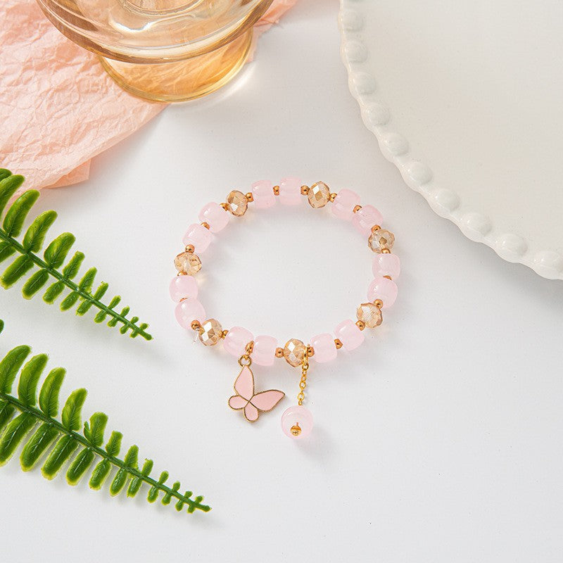 Female Aquamarine Gray Moonlight Natural Crystal Bracelet