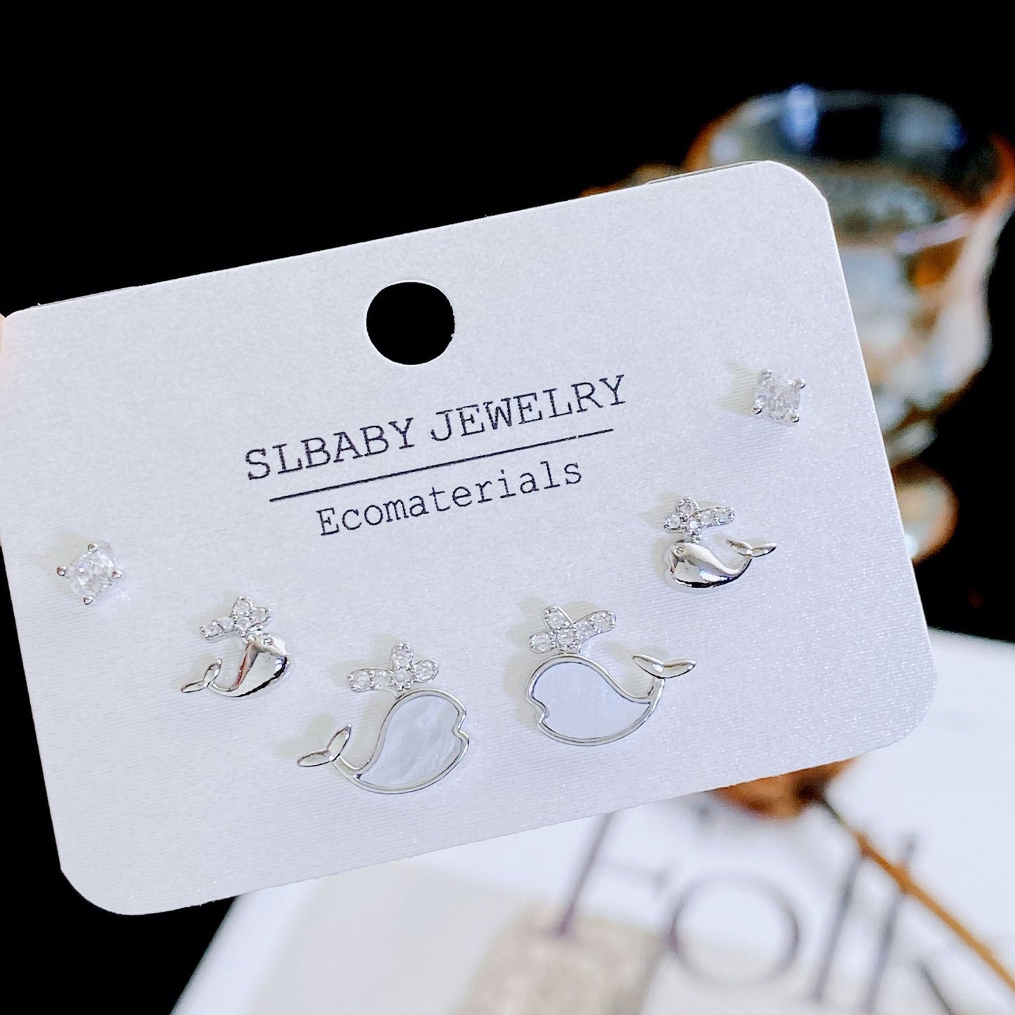 Women's Needle Simple Series Three Pairs Storage Ear Rings